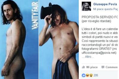 Povia senza veli su Facebook, ecco perché mi spoglio…