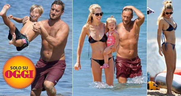 Totti ed Ilary, una “famiglia meraviglia”, le vacanze in Sabaudia